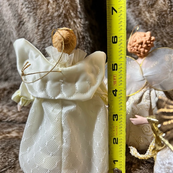 Vintage Victorian Angels Ornaments /tree Topper Porcelain White Gold Lace Lot 4 - Picture 12 of 12